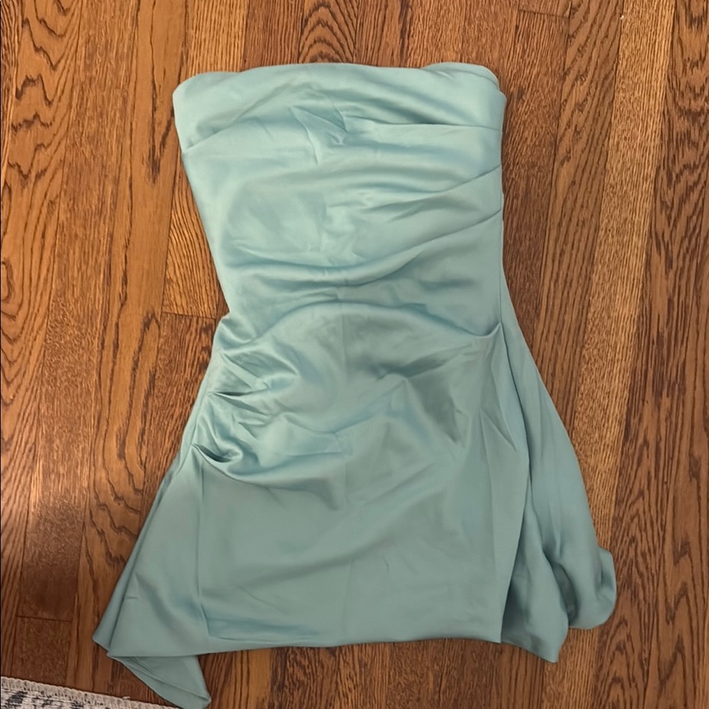 Elegant Strapless Mint Green Dress